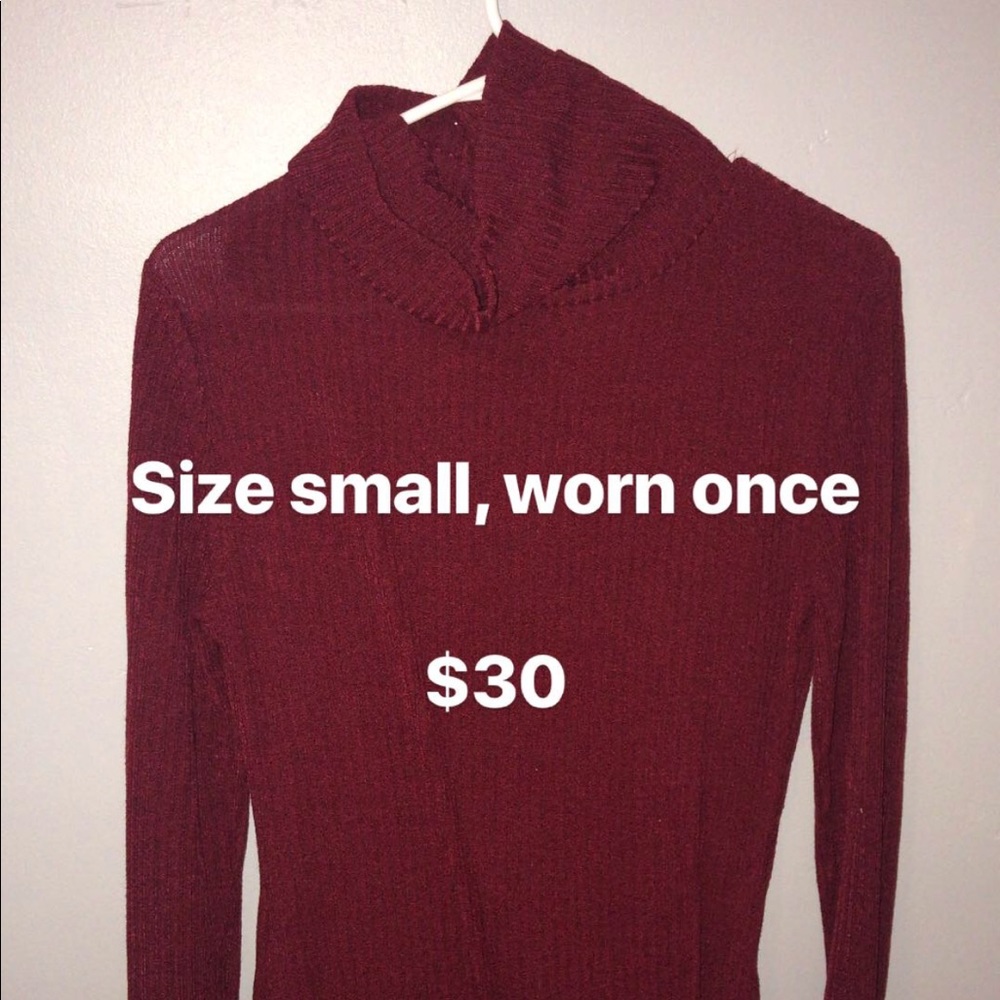 Maroon sweater dress turtle neck size medium